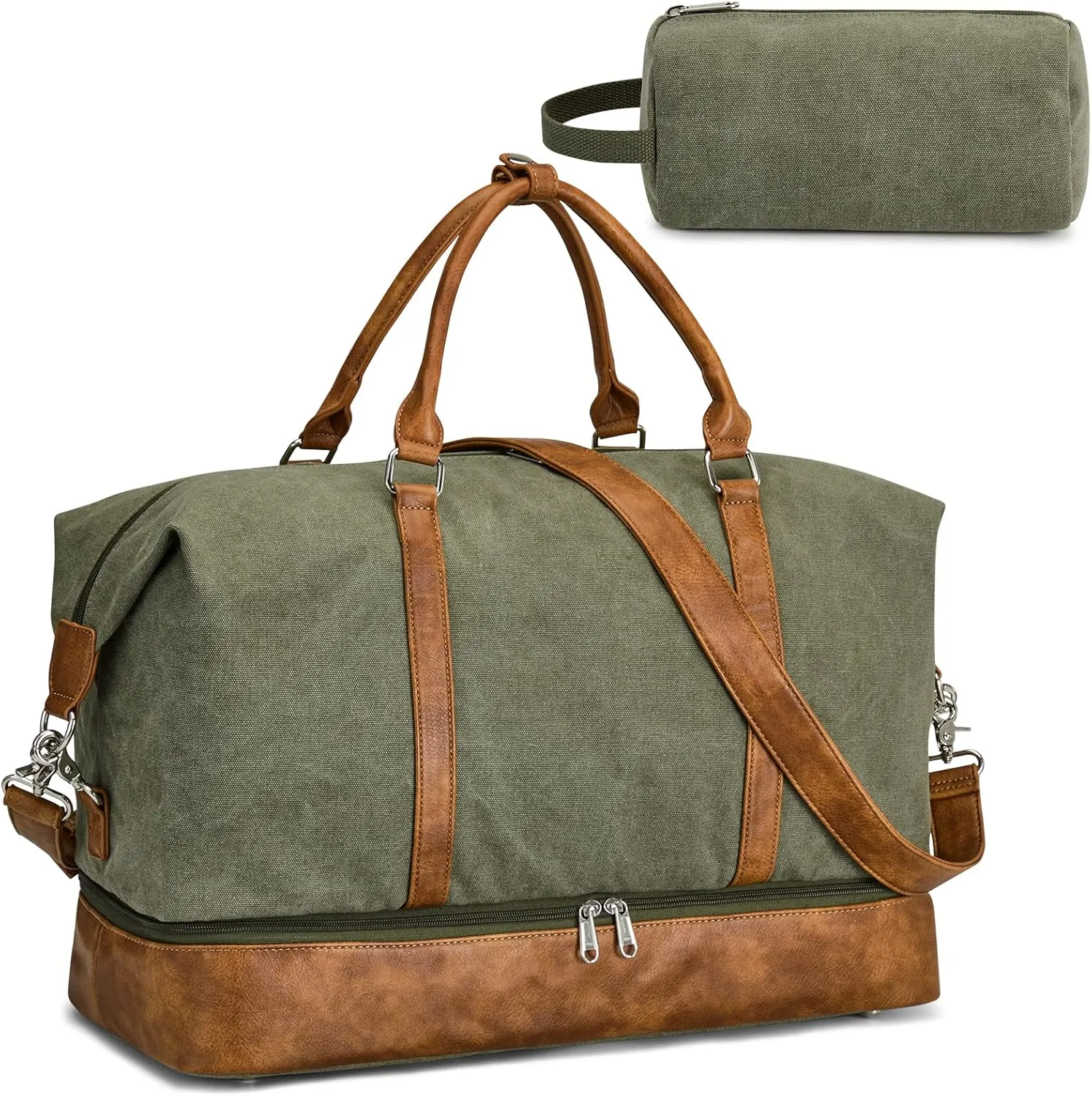 S-ZONE Weekender Bags for Women and Men Travel Duffel Bags with Shoe Compartment Overnight Carry on Duffle Tote Bag