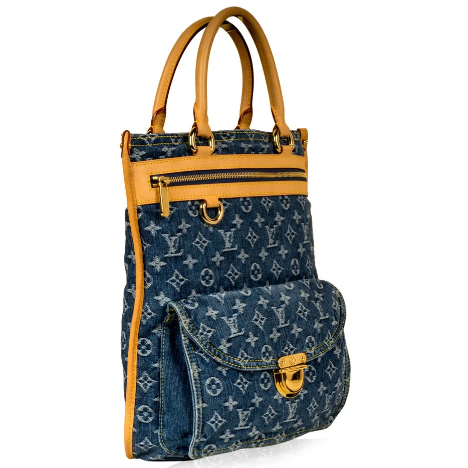 Sac Plat - Denim Monogram