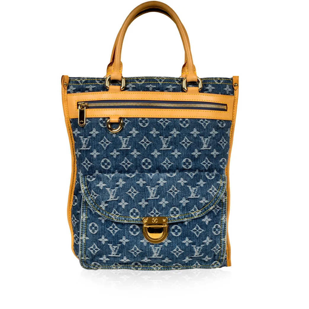 Sac Plat - Denim Monogram