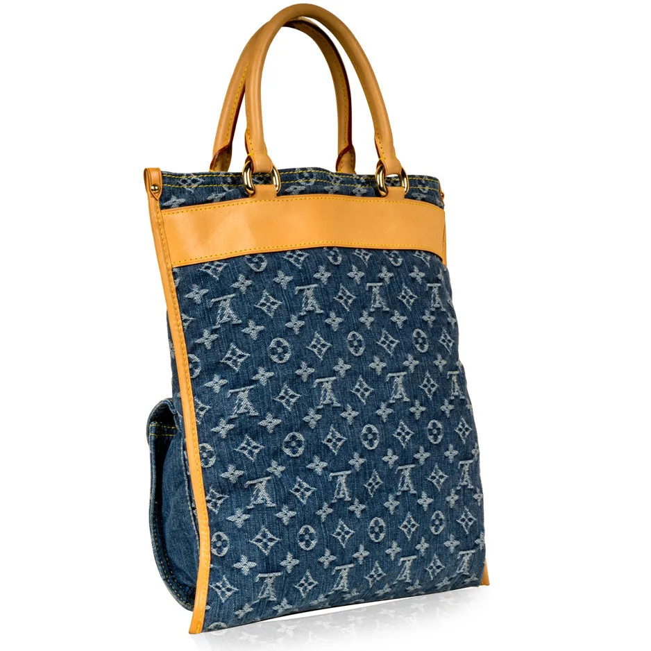 Sac Plat - Denim Monogram