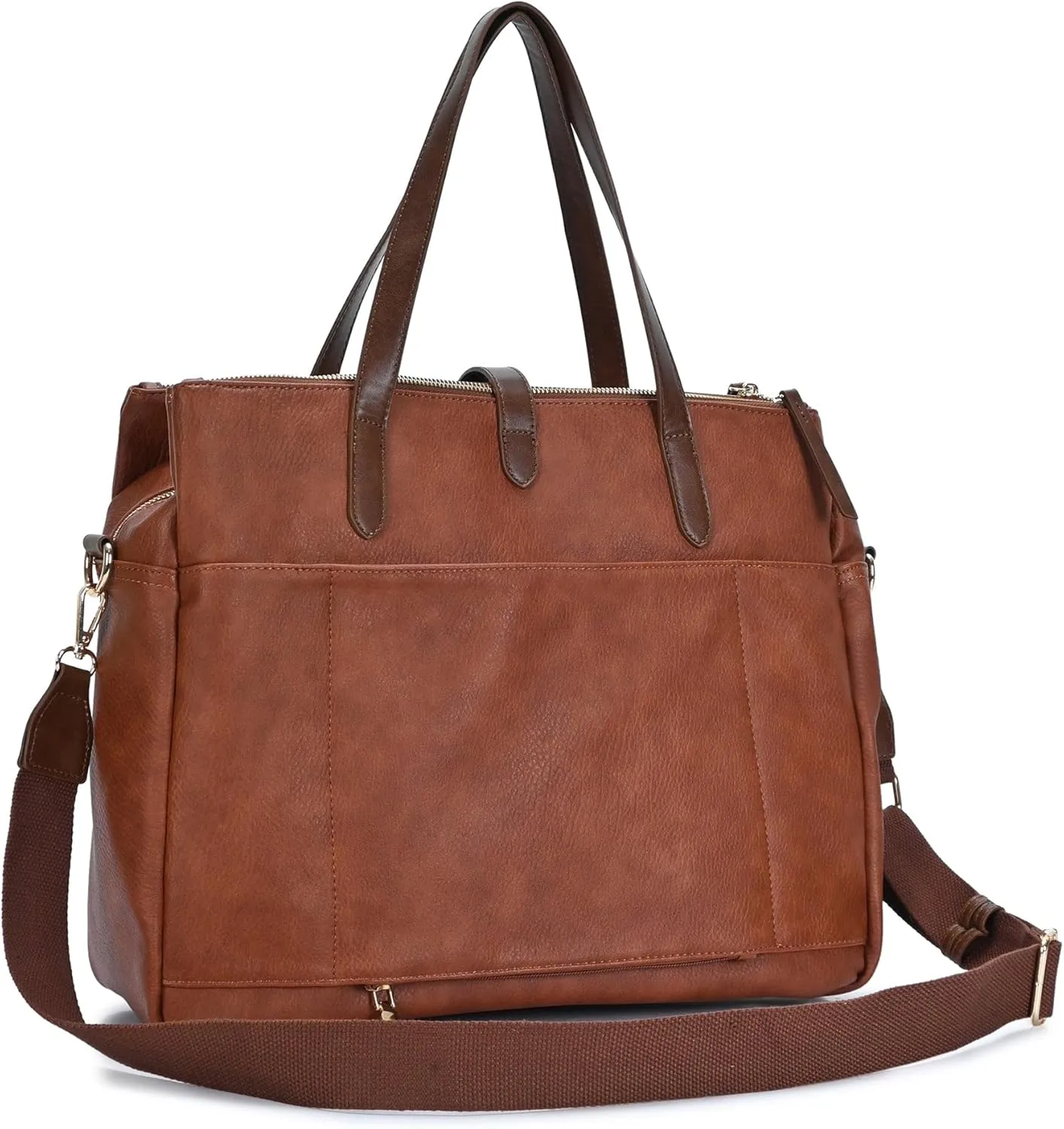 Sasha   Sofi Heather Tote | Triple Compartment Tote Bag for Women | Vegan Leather bag with crossbody strap |