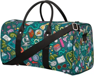 Science Chemistry Travel Duffel Bag for Women Men, Educational Theme Sport Tote Gym Bag Foldable Weekender Overnight Bag Waterproof Carry On Luggage Bag
