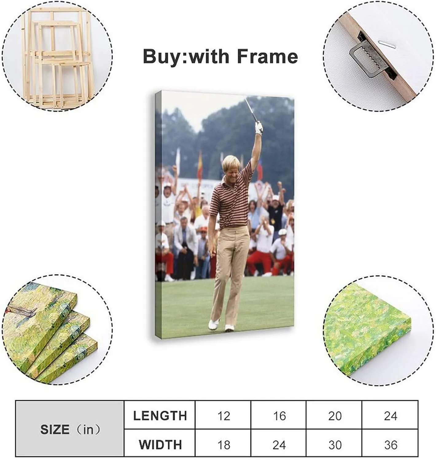SELcoa Jack Nicklaus Golf Poster85 Canvas Poster Wall Art Decor Print Picture Paintings for Living Room Bedroom Decoration Frame:20x30inch(50x75cm)