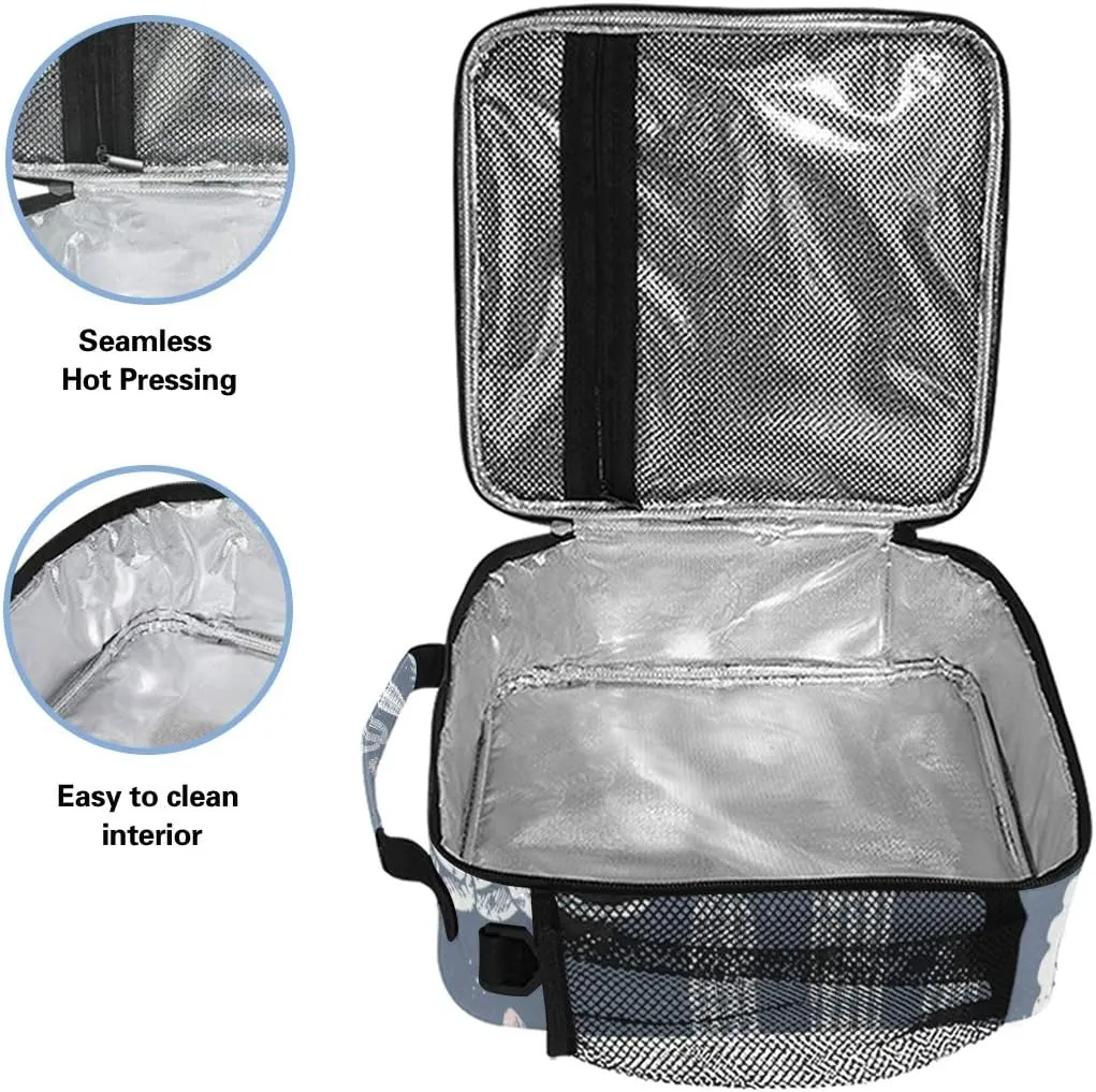 senya Insulated Lunch Box Succulent With Cactus Large Lunch Bag Warmer Cooler Meal Prep Lunch Tote with Shoulder Strap for Women Boys Girls