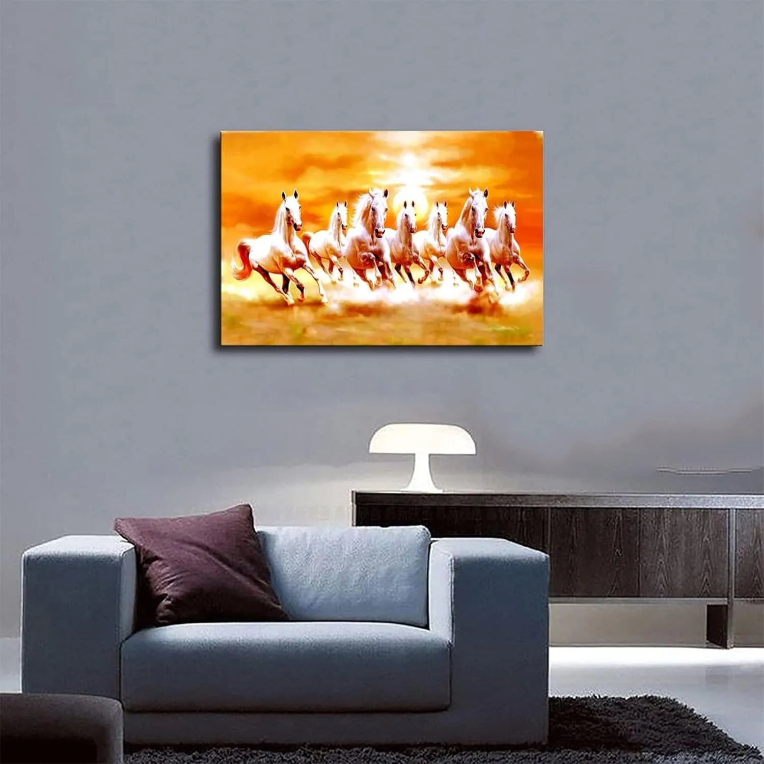 Seven Lucky Running Wild Horses Wall Art Running Horses Wall Art Animal Posters 08 Canvas Poster Wall Art Decor Print Picture Paintings for Living Room Bedroom Decoration Unframe-style 12x18inch(30