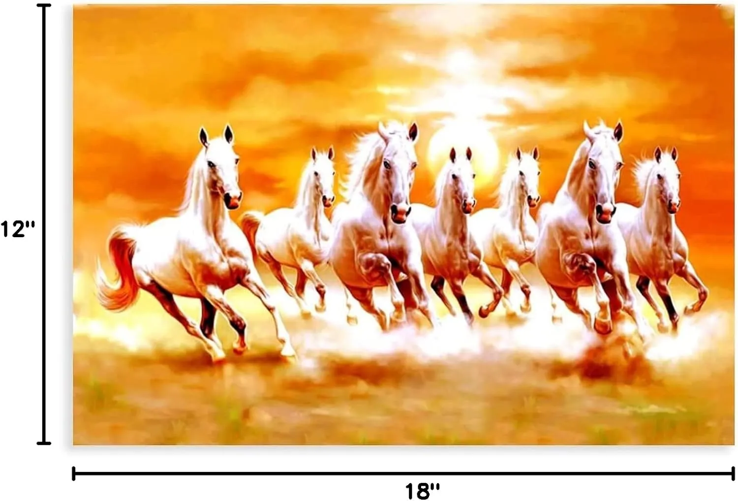 Seven Lucky Running Wild Horses Wall Art Running Horses Wall Art Animal Posters 08 Canvas Poster Wall Art Decor Print Picture Paintings for Living Room Bedroom Decoration Unframe-style 12x18inch(30