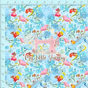 Sewing Mice Blue (pre-order) - Fabric Club Month 26