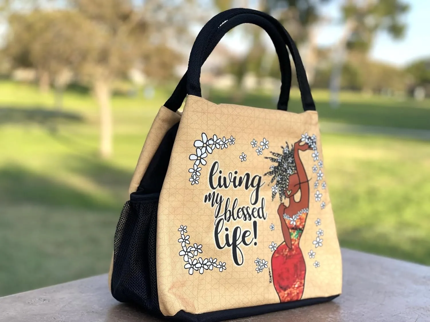 Shades of Color African American Lunch Bag, Reusable, Insulated, with Shoulder Strap, for Hiking, Picnic, Beach, Office—Perfect Gift for Black Women