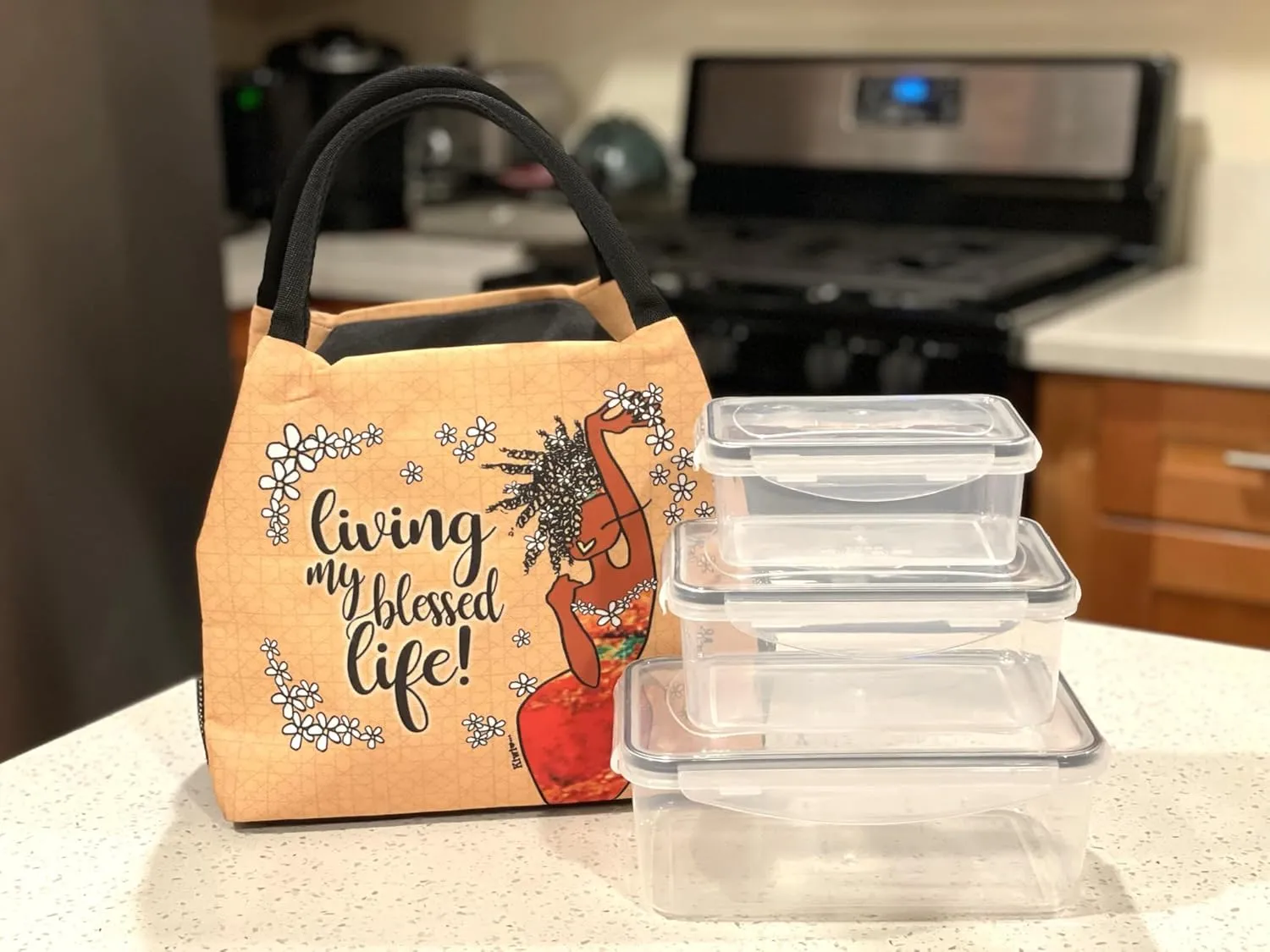 Shades of Color African American Lunch Bag, Reusable, Insulated, with Shoulder Strap, for Hiking, Picnic, Beach, Office—Perfect Gift for Black Women