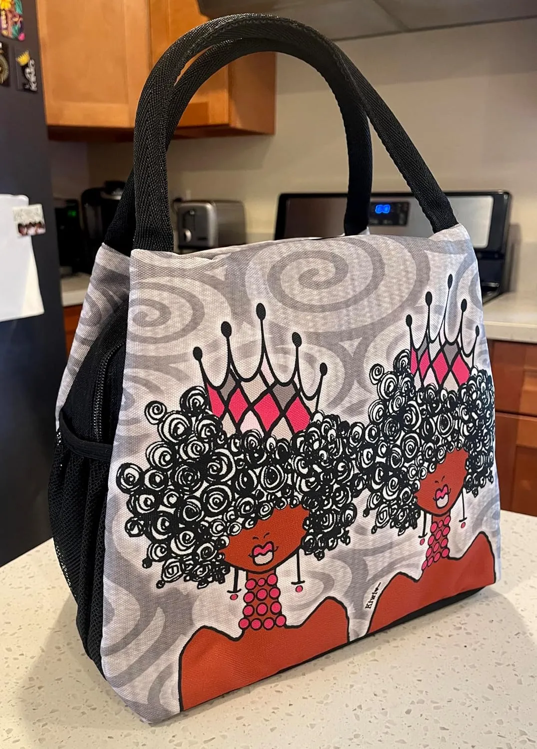 Shades of Color African American Lunch Bag, Reusable, Insulated, with Shoulder Strap, for Hiking, Picnic, Beach, Office—Perfect Gift for Black Women