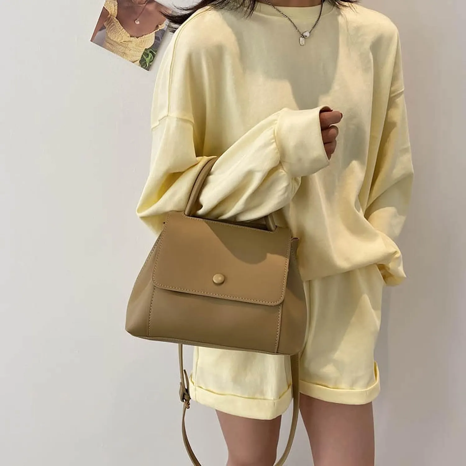 Shoulder Bags Shoulder Bag Big Bag Casual Messenger Bag Lady Handbag Solid Color Lady Bag Daily Shopping Bag Female Bag(Blue)