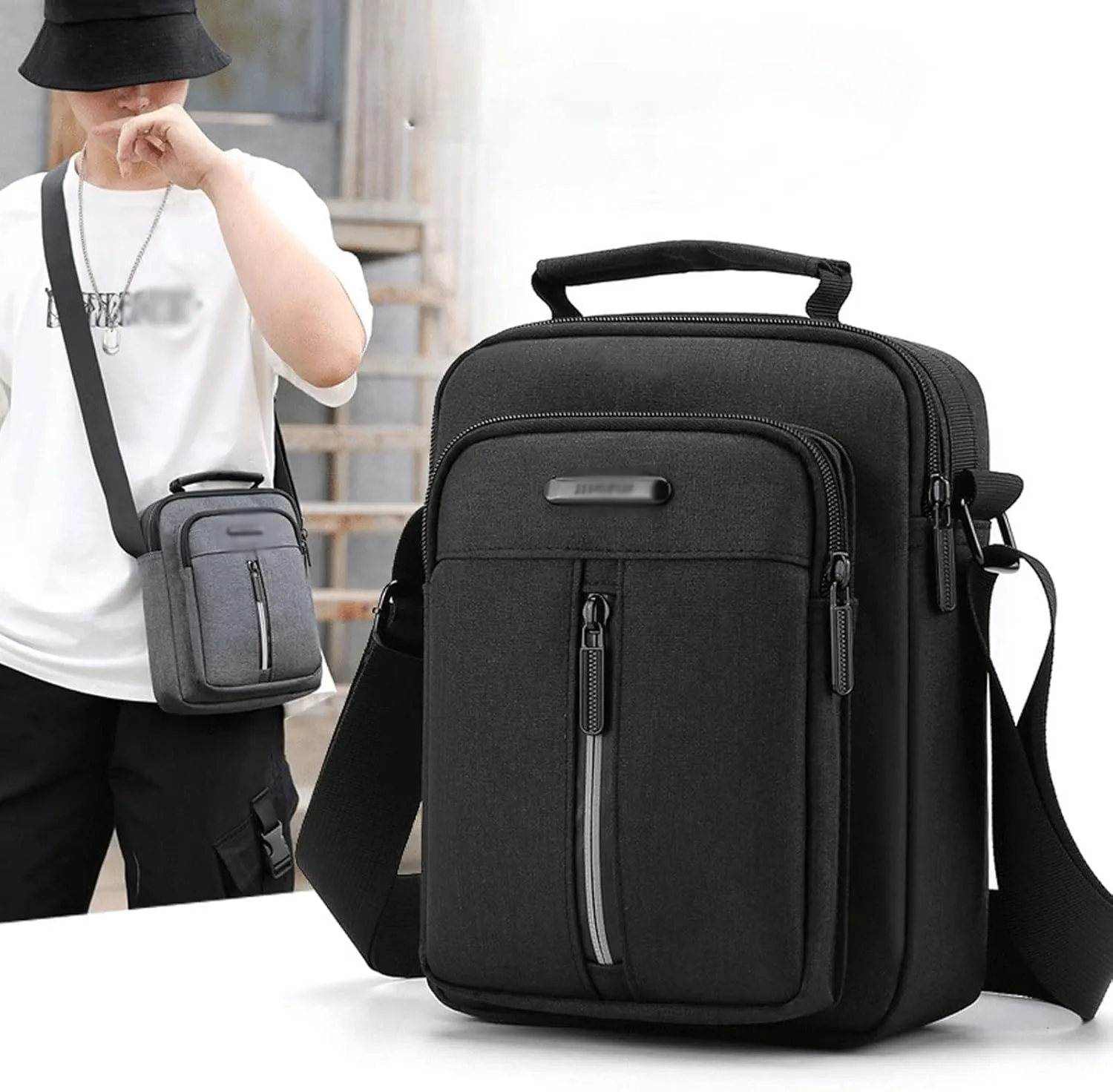 Shoulder Bags Single Shoulder Bag Handbag Multi Function Outdoor Leisure Messenger Bag(Black)