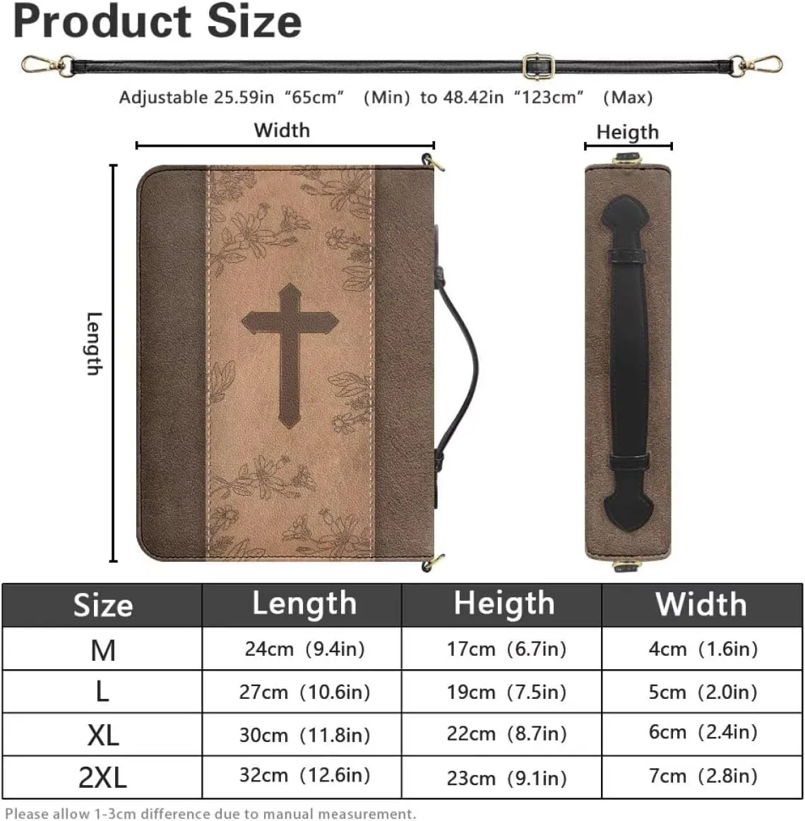 Shoulder Strap Bag Bible Bag for Women Bible Cover Bible Case with Handle Zipper Christmas Gift for Mother