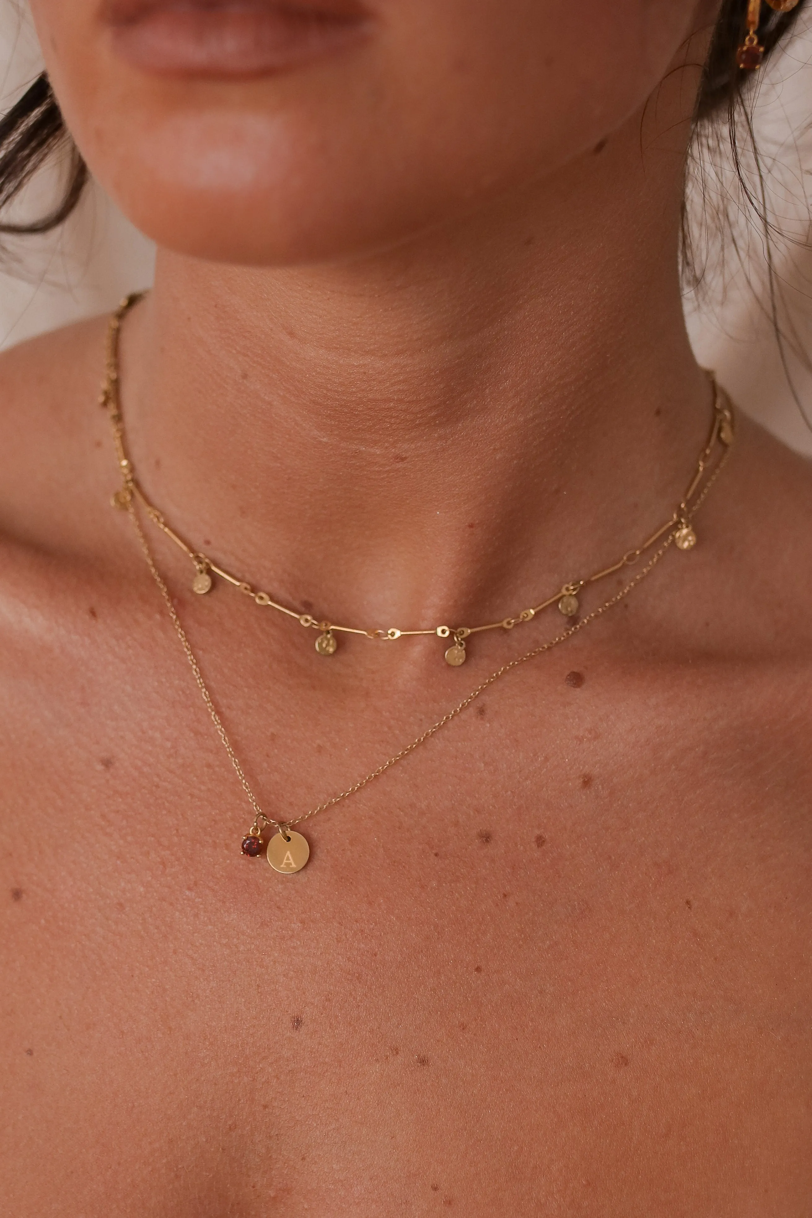 Sienna - Stainless Steel Engraved Birthstone Necklace