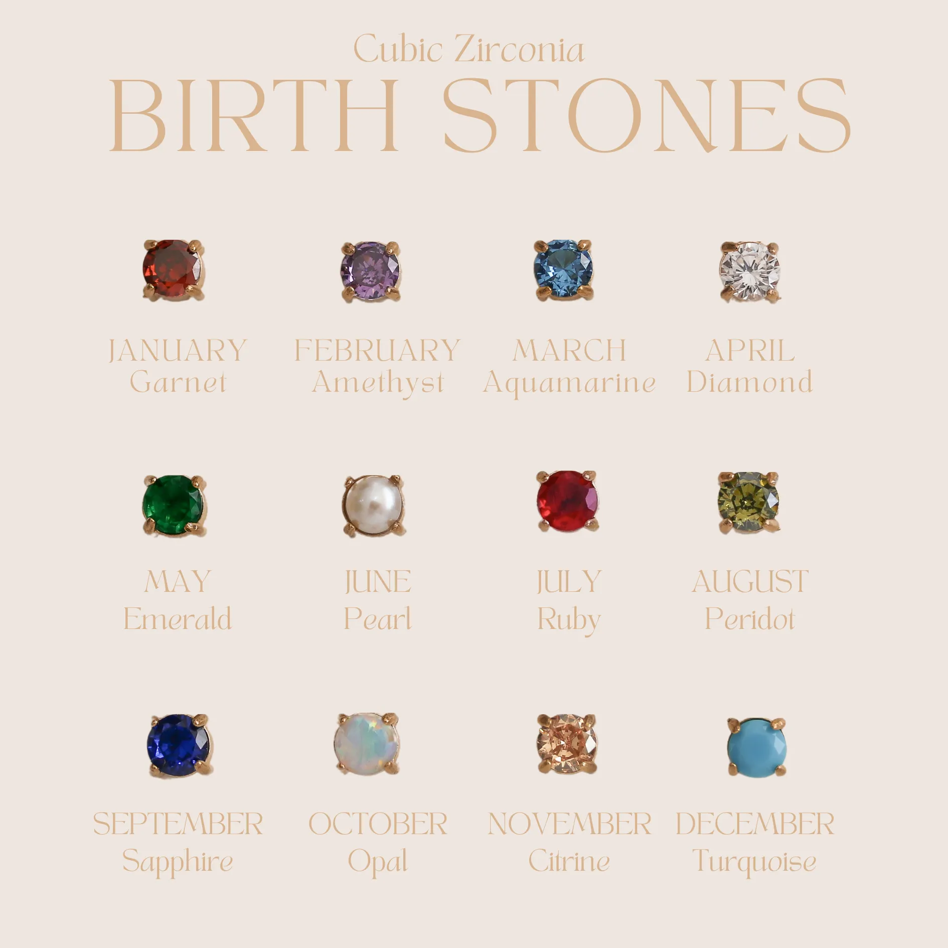Sienna - Stainless Steel Engraved Birthstone Necklace