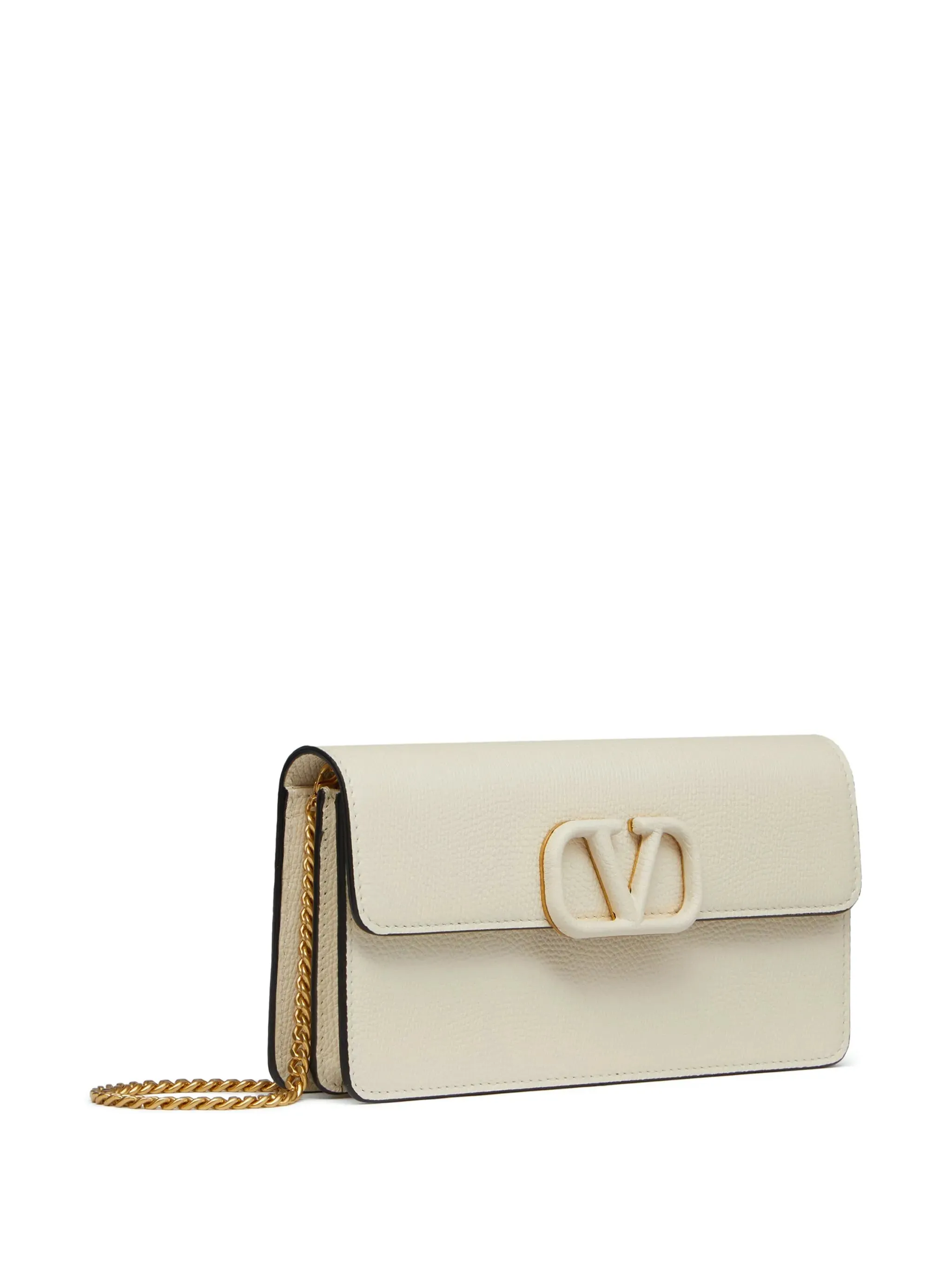 Signature VLogo chain Artistic flair Economical wallet leather