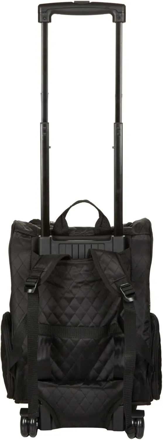Snoozer Roll Around Travel Dog Carrier Backpack 4-in-1- Rolling Backpack Pet Carrier with Wheels for Cats & Dogs, Pet Stroller, Travel Bag for Pets Up to 15 Lbs - Black, Medium