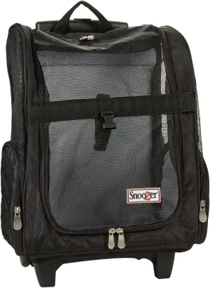 Snoozer Roll Around Travel Dog Carrier Backpack 4-in-1- Rolling Backpack Pet Carrier with Wheels for Cats & Dogs, Pet Stroller, Travel Bag for Pets Up to 15 Lbs - Black, Medium