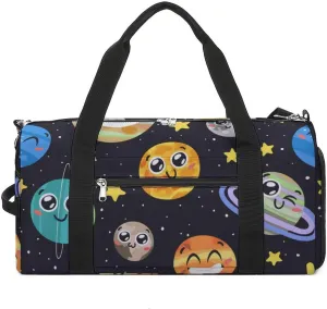 Solar System Space Star Gym Bag for Men Women Travel Duffle Bags with Shoes Compartment Swim Dance Yoga