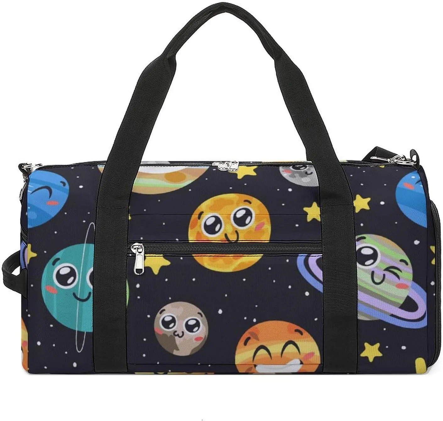 Solar System Space Star Gym Bag for Men Women Travel Duffle Bags with Shoes Compartment Swim Dance Yoga