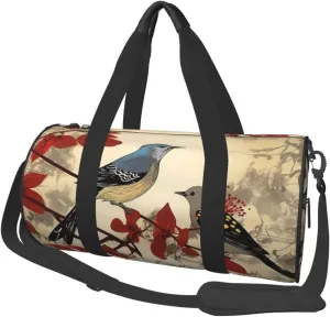 Songbirds Duffle Bag for Women Men Personal Item Travel Bags Canvas Weekender Overnight Bag Lightweight Sports Tote Gym Bags Carry On Luggage Bag