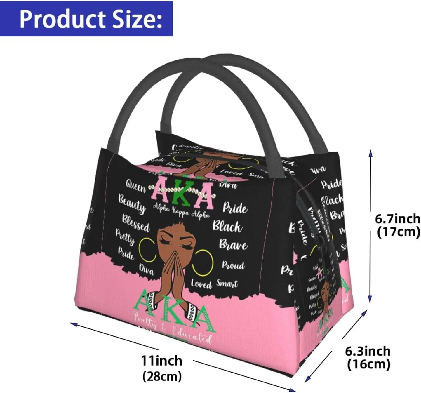 Sorority Gifts For Women Reusable Lunch Tote Insulated Cooler Bag Lunch Box Handbag Lunch Bag For Women