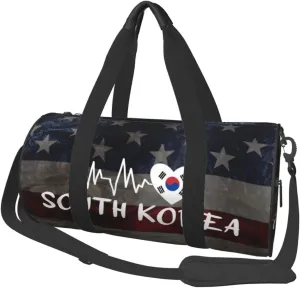 South Korea Heartbeat Duffel Bag Gym Bag Travel Sports Tote Large Foldable Beach Swim Yoga3