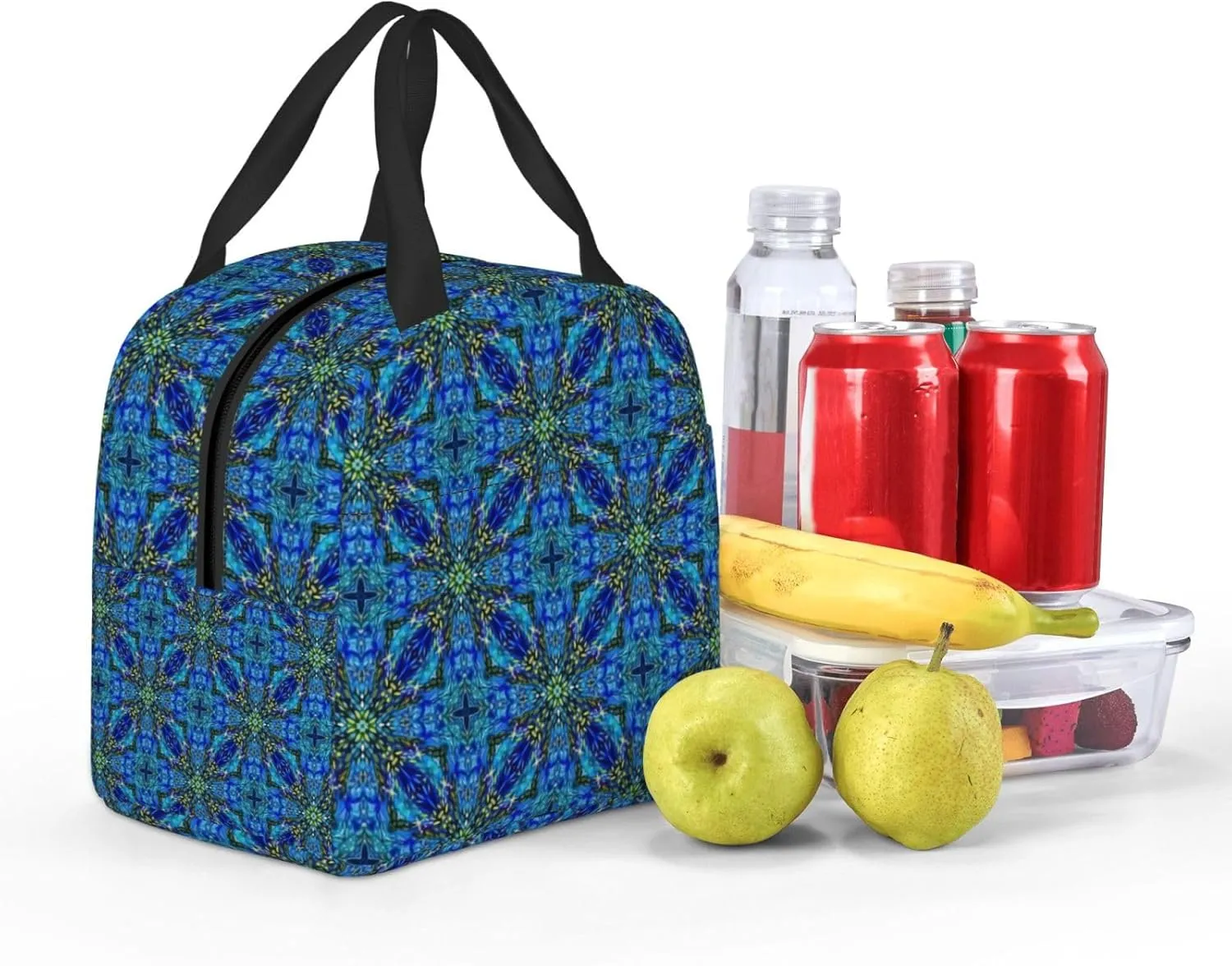 Southeast Asian Ethnic Style Patterns Lunch Bag, Large Capacity Reusable Insulated Cooler Lunch Container For Work Office Picnic Or Travel