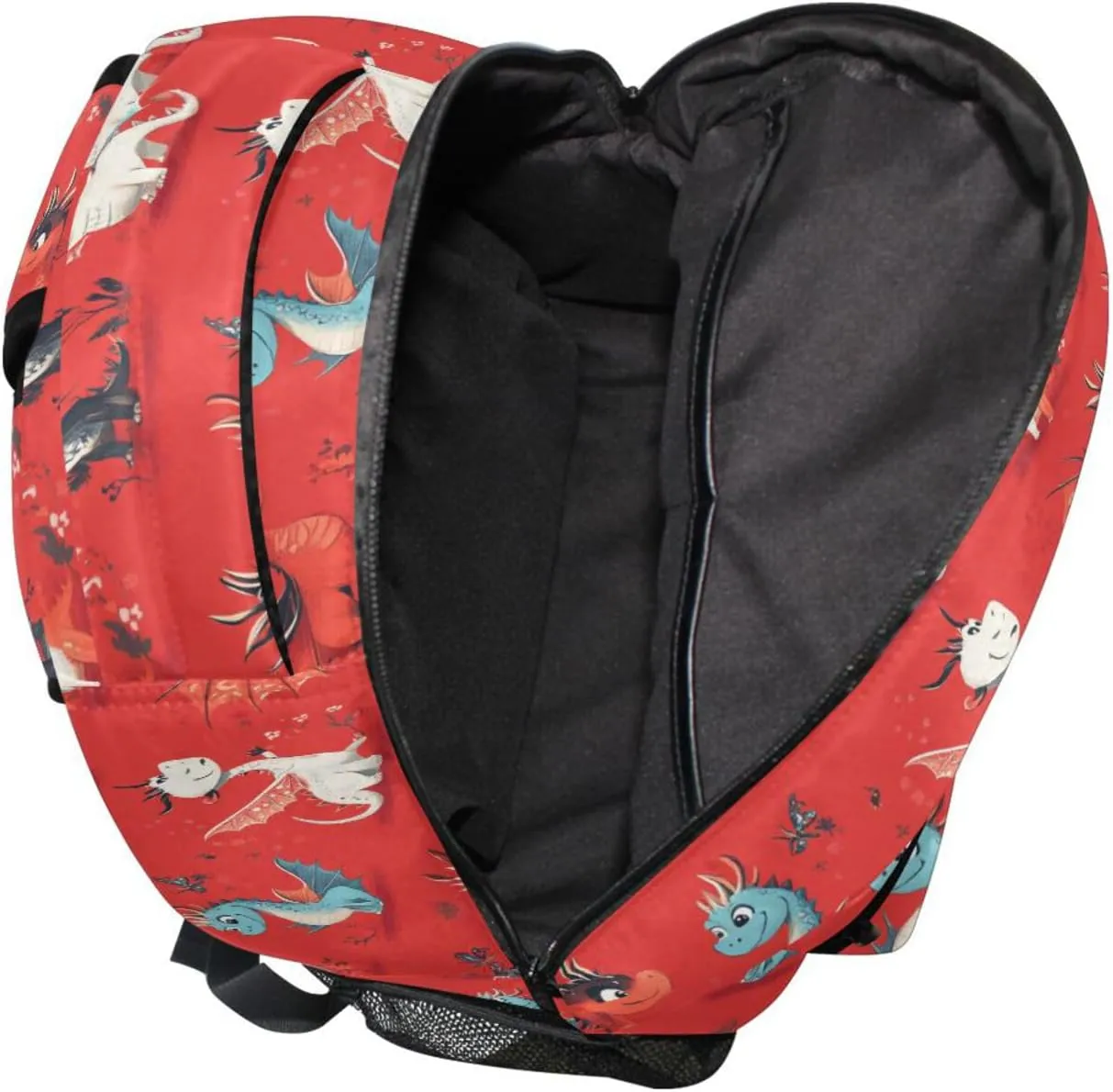 Sport Backpack for Men Women Waterproof Stylish Travel Bags with Chest Strap for Business Work College Travel Trip Cartoon Cute Dragon Red