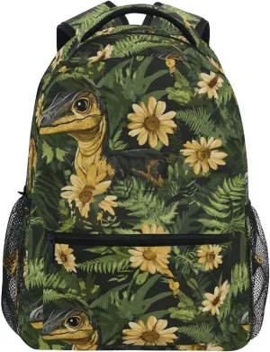 Sport Backpack for Unisex Adult Waterproof Backpack with Chest Strap for Travel Trip Beauty Dinosaur Velociraptor Personalized
