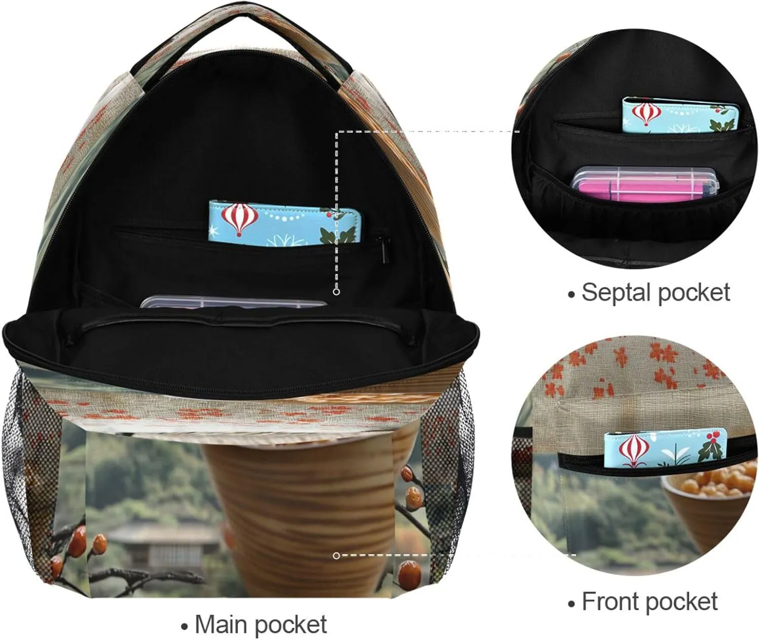 Sport Backpack for Women Men Fashion Backpack with Chest Strap Gift Men & Women Cereal Japanese Style