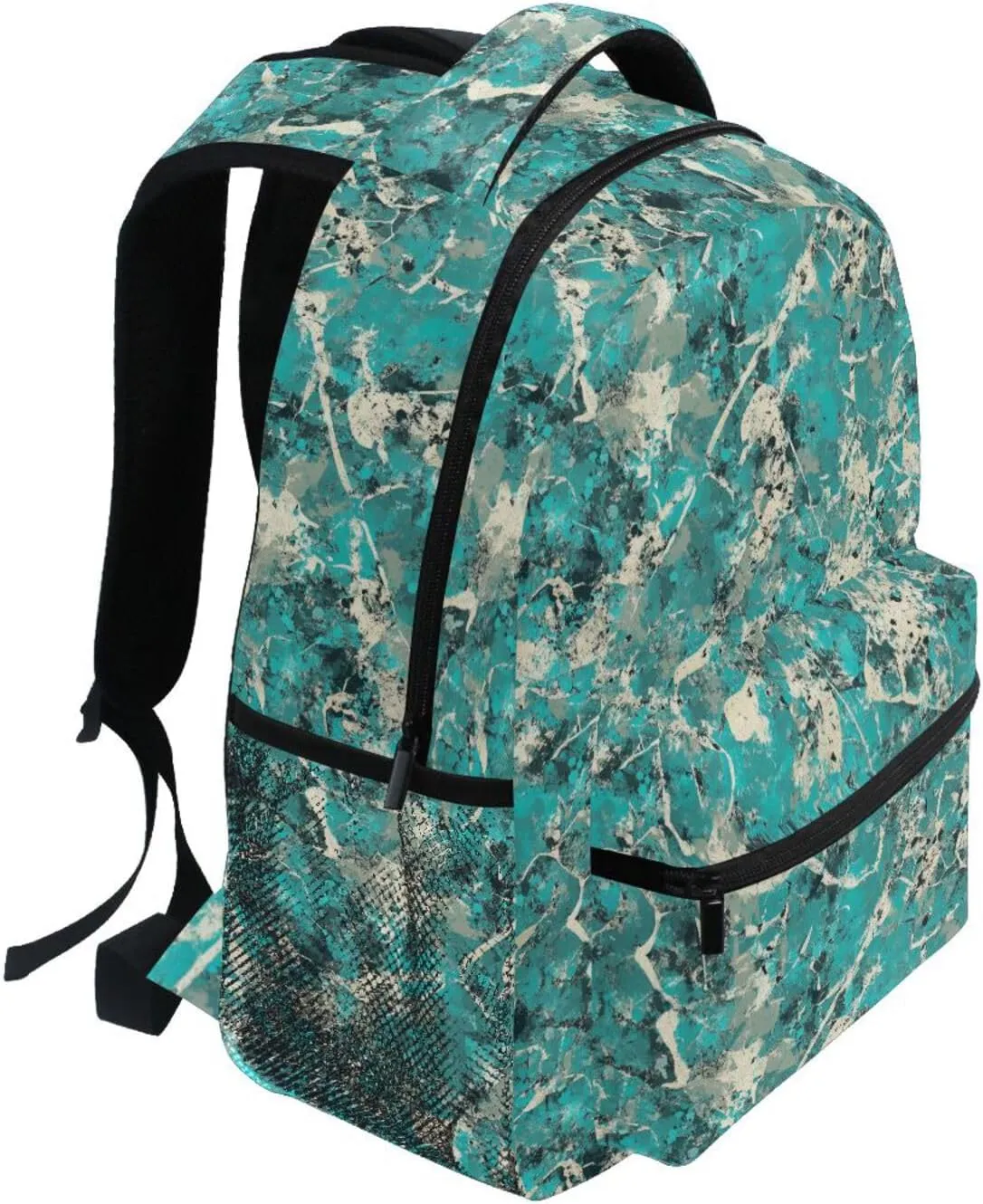 Sport Backpack for Women Men Fashion Laptop Bookbag with Chest Strap for College Work Army Camouflage Turquoise Camouflage