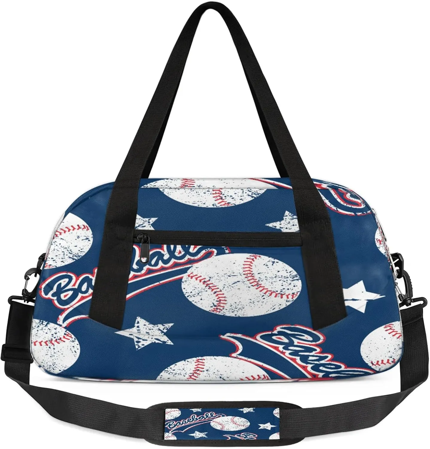 Sport Baseball Kids Duffel Bag Lightweight Waterproof Sports Gym Bag with Front Zipper Pocket Foldable Weekender Overnight Bag for School Practice Gymnastic Ballet