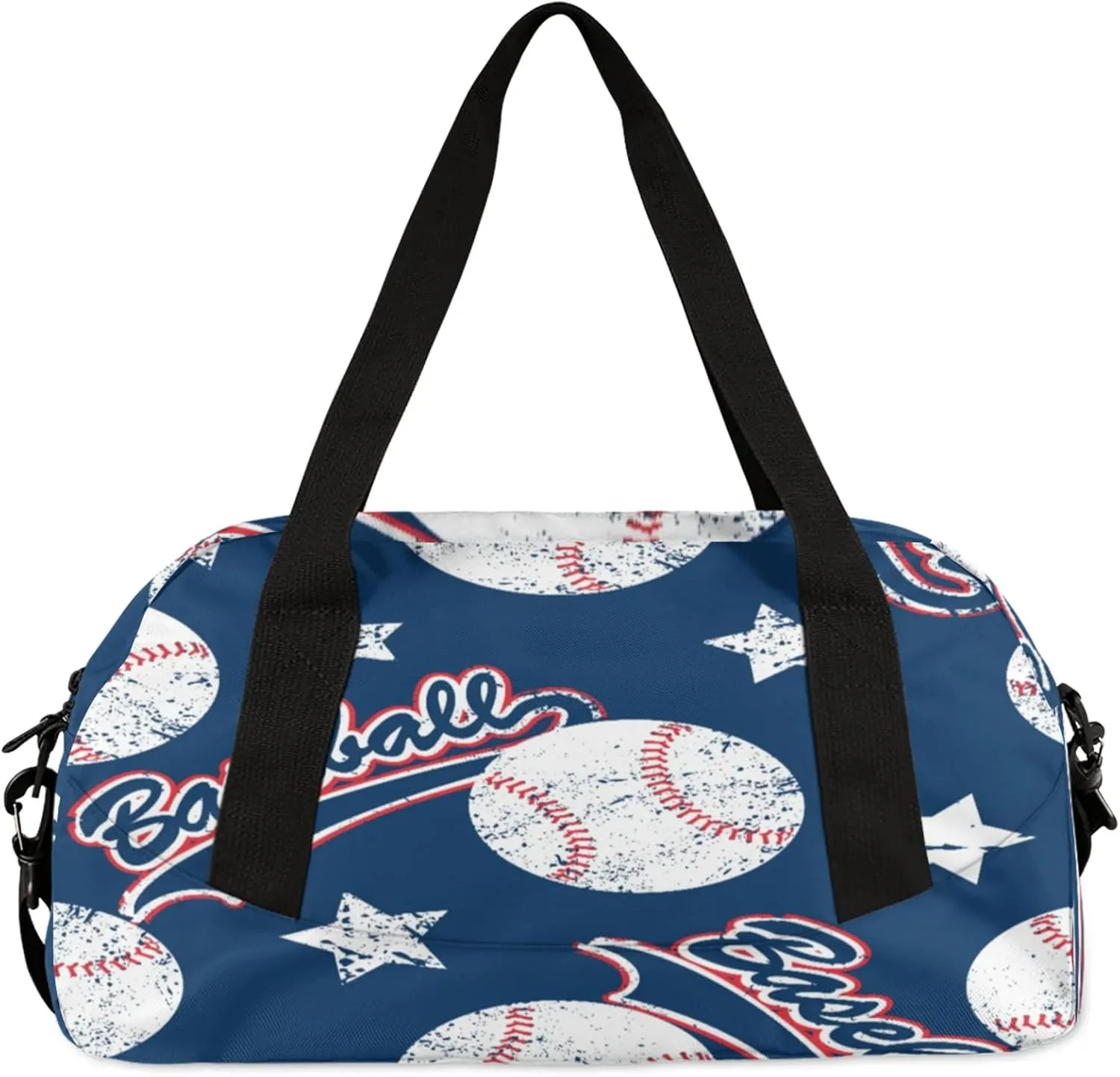Sport Baseball Kids Duffel Bag Lightweight Waterproof Sports Gym Bag with Front Zipper Pocket Foldable Weekender Overnight Bag for School Practice Gymnastic Ballet