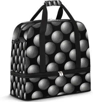 Sports Golf Ball Foldable Duffle Bag with Shoes Compartment Large Capacity Waterproof Travel Weekender Bag Overnight Bag for Sports Gym