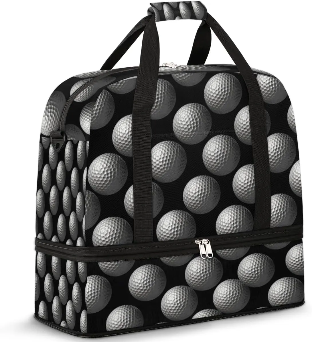 Sports Golf Ball Foldable Duffle Bag with Shoes Compartment Large Capacity Waterproof Travel Weekender Bag Overnight Bag for Sports Gym