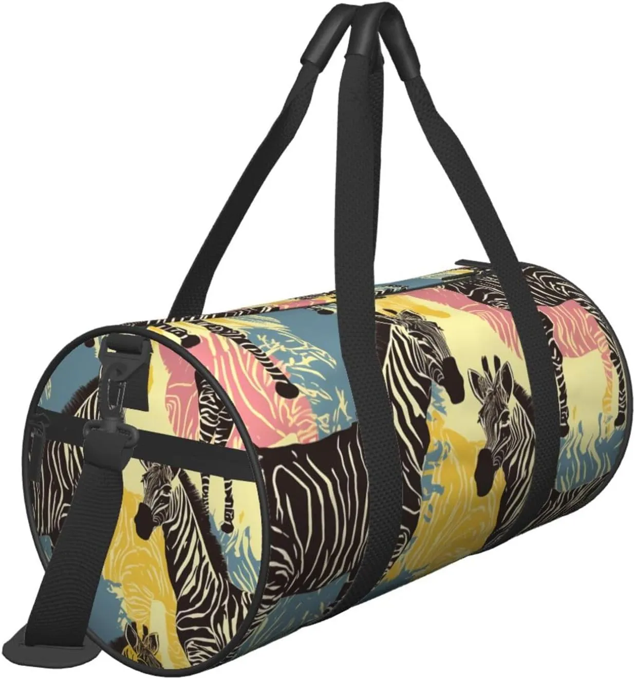 Sports Gym Bag for Women Men Travel Duffel Bag Tote Weekender Bag Carry on Overnight Bag for Travel Swimming Fitness Workout Sports Giraffe and zebra Duffle Bag