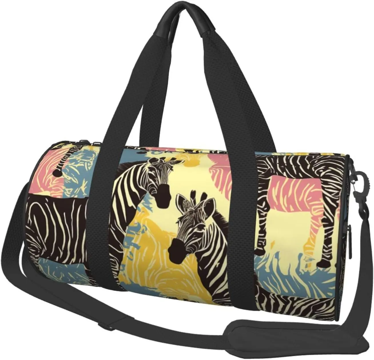 Sports Gym Bag for Women Men Travel Duffel Bag Tote Weekender Bag Carry on Overnight Bag for Travel Swimming Fitness Workout Sports Giraffe and zebra Duffle Bag
