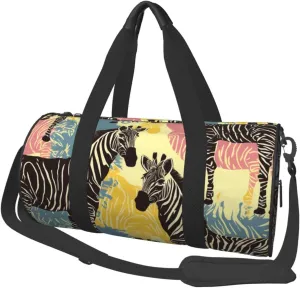 Sports Gym Bag for Women Men Travel Duffel Bag Tote Weekender Bag Carry on Overnight Bag for Travel Swimming Fitness Workout Sports Giraffe and zebra Duffle Bag