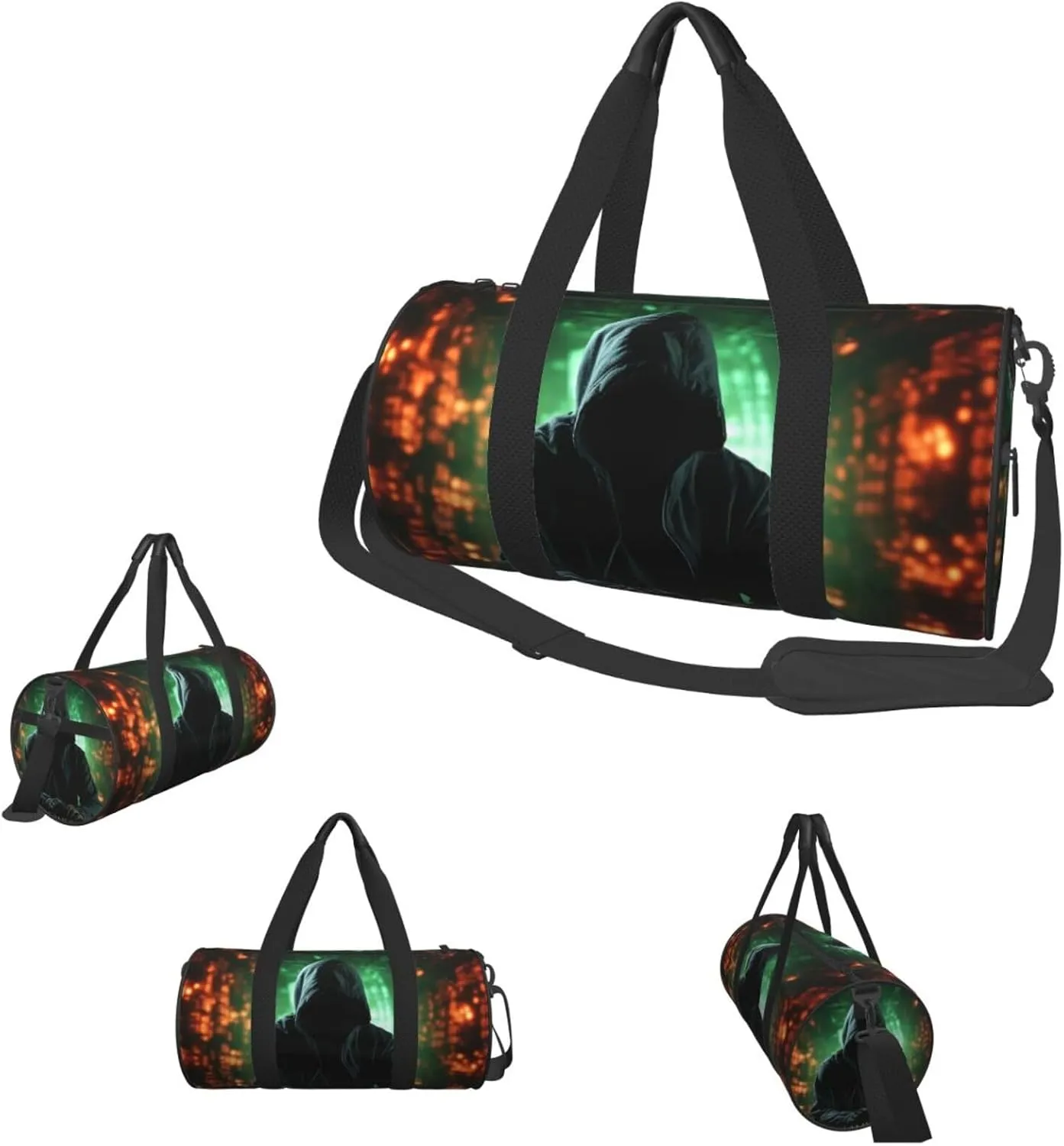 Sports Gym Bag for Women Men Travel Duffel Bag Tote Weekender Bag Carry on Overnight Bag for Travel Swimming Fitness Workout Sports Hacker Attack Duffle Bag