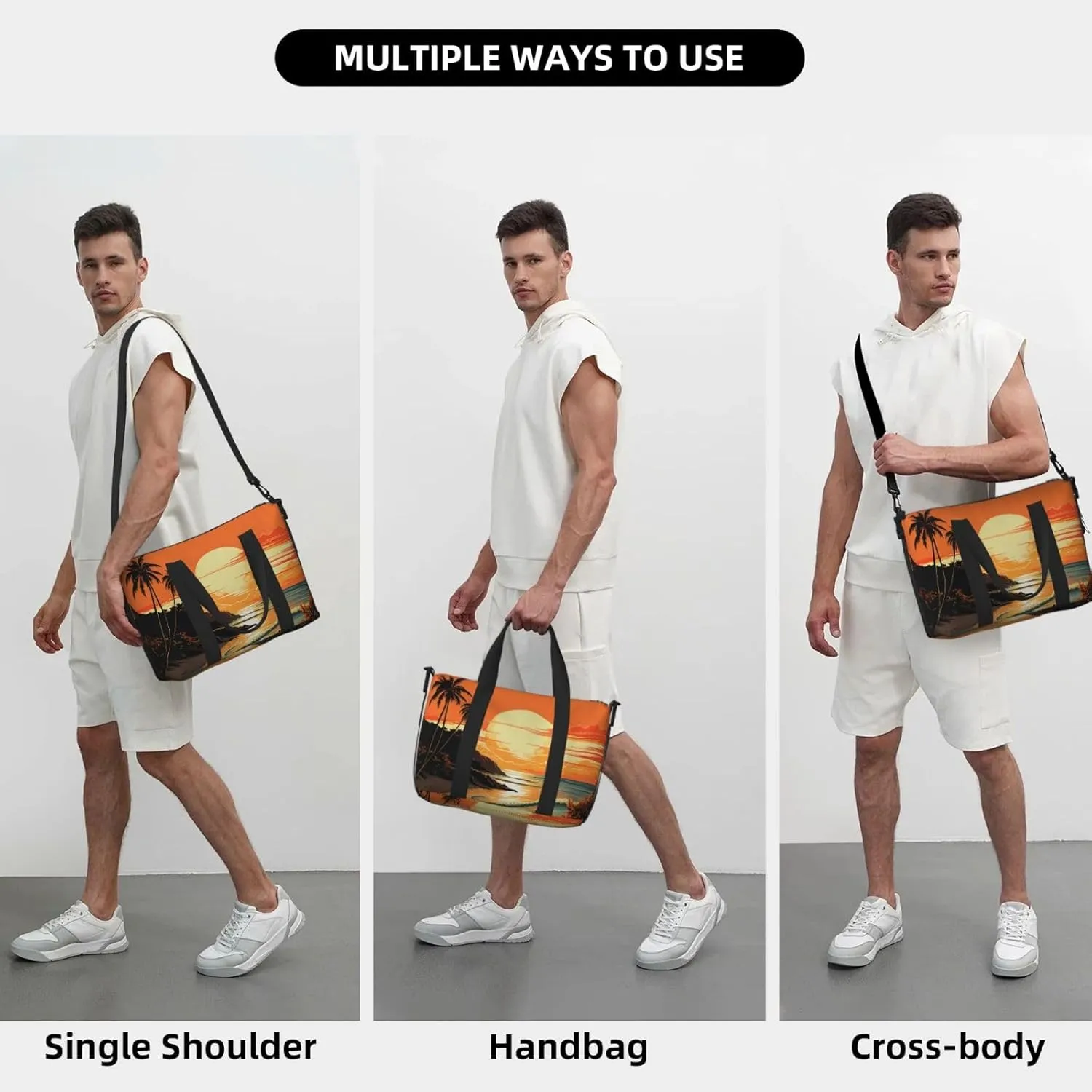 Sports Gym Bag for Women Men Travel Duffel Bag Tote Weekender Bag Carry on Overnight Bag for Travel Swimming Fitness Workout Sports Original Poster for Endless Summer Duffle Bag
