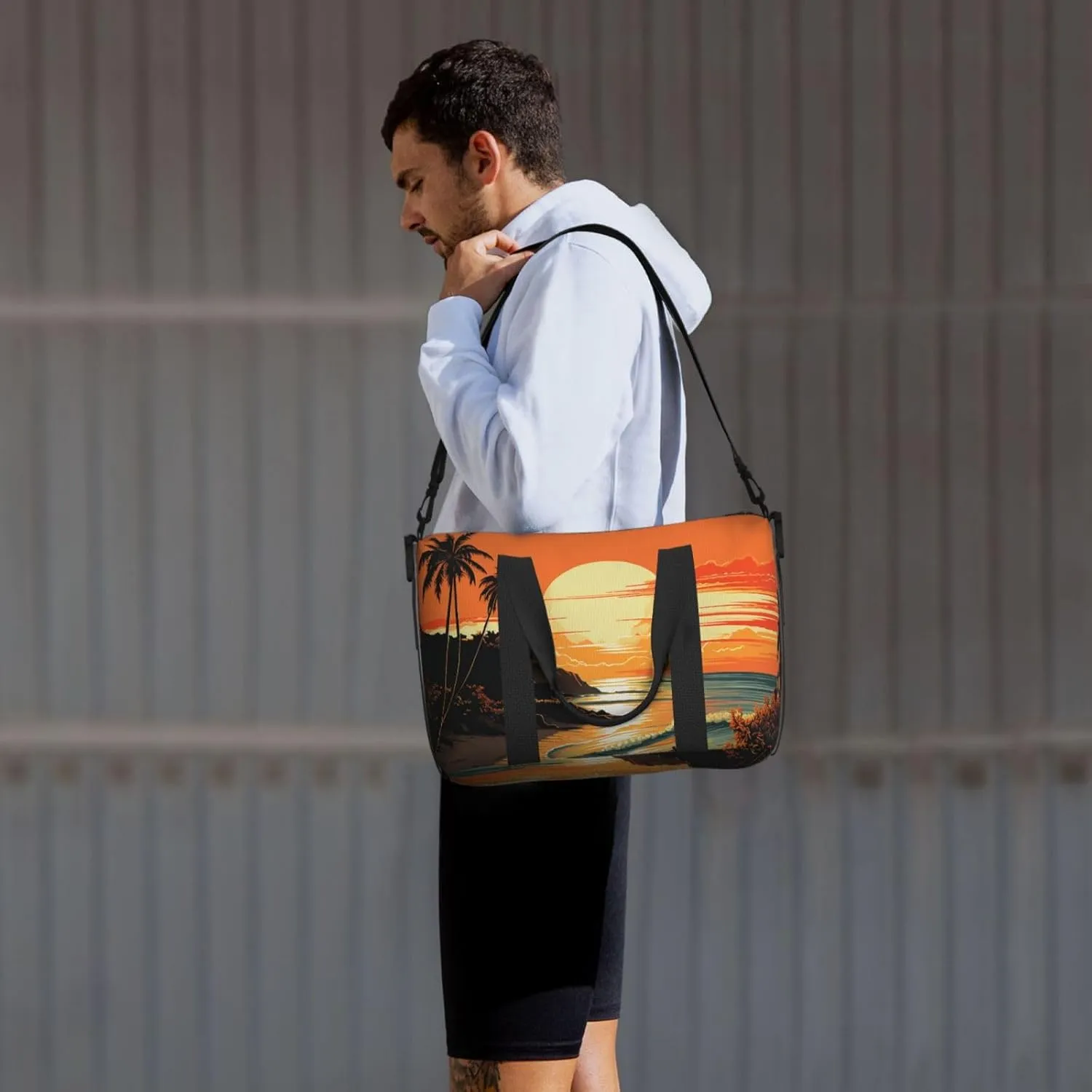 Sports Gym Bag for Women Men Travel Duffel Bag Tote Weekender Bag Carry on Overnight Bag for Travel Swimming Fitness Workout Sports Original Poster for Endless Summer Duffle Bag