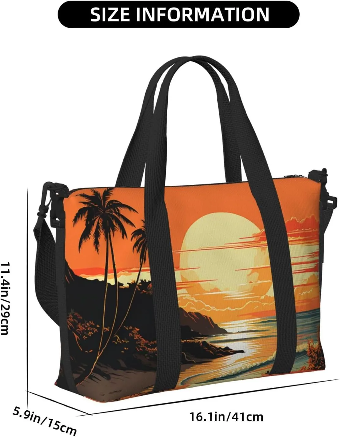 Sports Gym Bag for Women Men Travel Duffel Bag Tote Weekender Bag Carry on Overnight Bag for Travel Swimming Fitness Workout Sports Original Poster for Endless Summer Duffle Bag