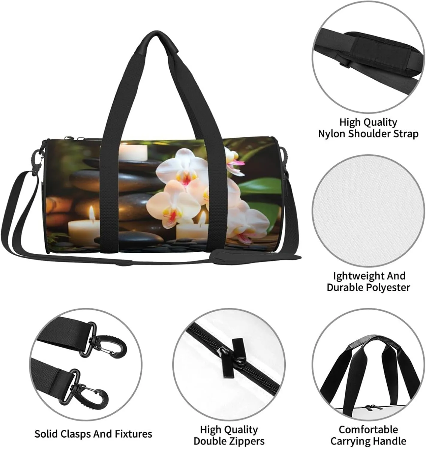 Sports Gym Bag for Women Men Travel Duffel Bag Tote Weekender Bag Carry on Overnight Bag for Travel Swimming Fitness Workout Sports Relaxation with Massage Spa Duffle Bag