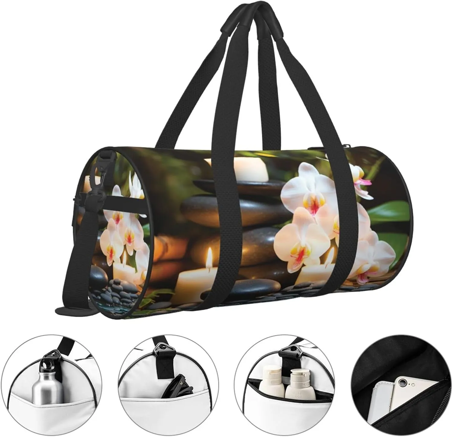 Sports Gym Bag for Women Men Travel Duffel Bag Tote Weekender Bag Carry on Overnight Bag for Travel Swimming Fitness Workout Sports Relaxation with Massage Spa Duffle Bag