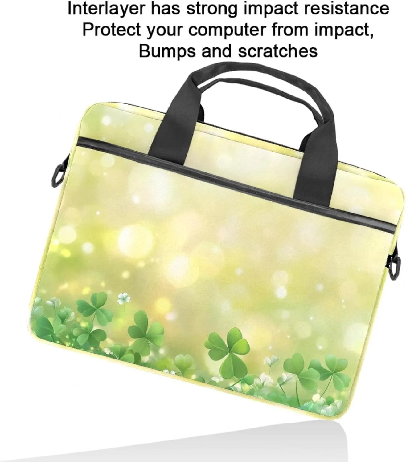 Spring Pattern with Twigs and Moon Laptop Shoulder Bag Slim Computer Briefcase Laptop Sleeve Messenger Case