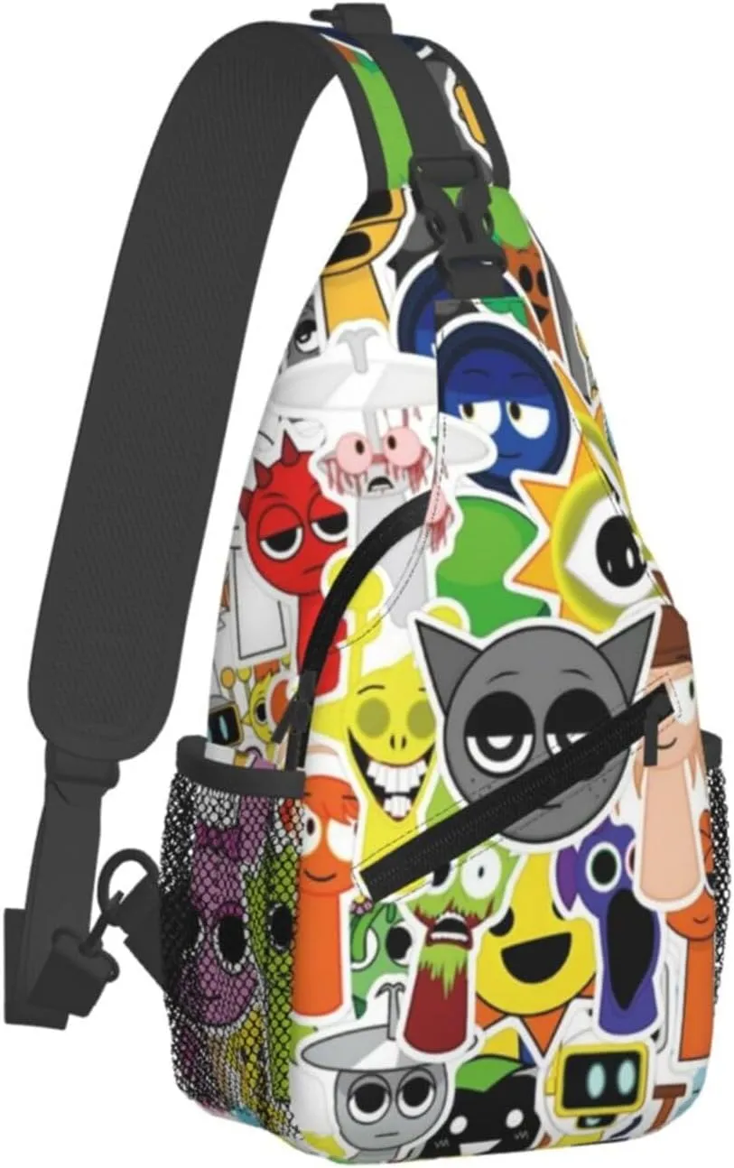 Sprunki Sling Backpack Chest Bag Crossbody Shoulder Bag,Travel Hiking Daypack For Men Women Camping Gym