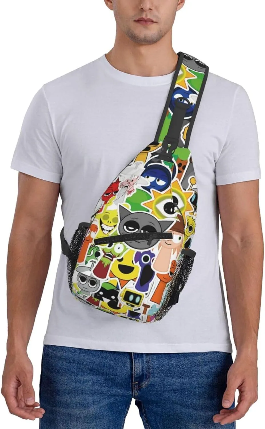 Sprunki Sling Backpack Chest Bag Crossbody Shoulder Bag,Travel Hiking Daypack For Men Women Camping Gym