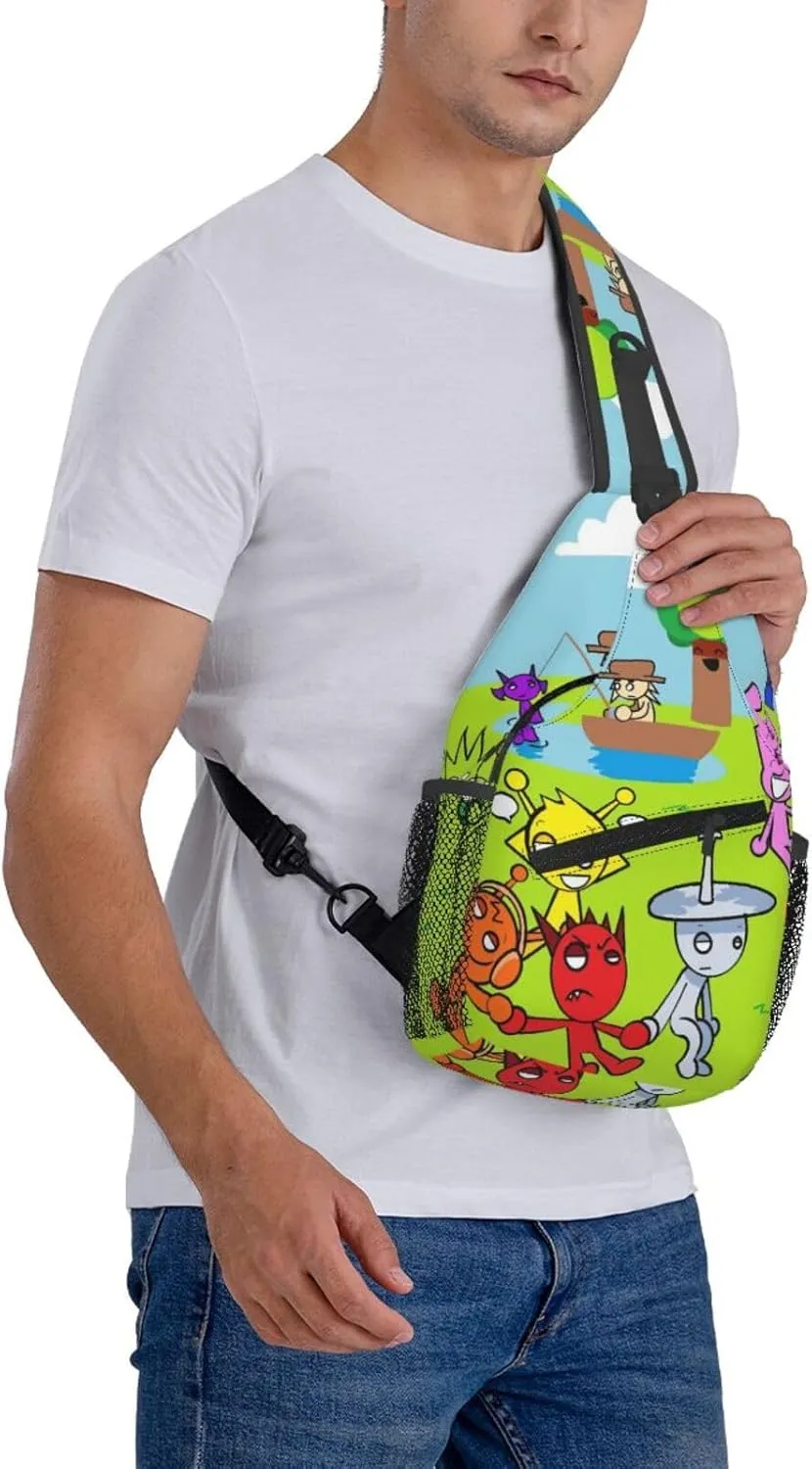 Sprunki Sling Backpack Chest Bag Crossbody Shoulder Bag,Travel Hiking Daypack For Men Women Camping Gym