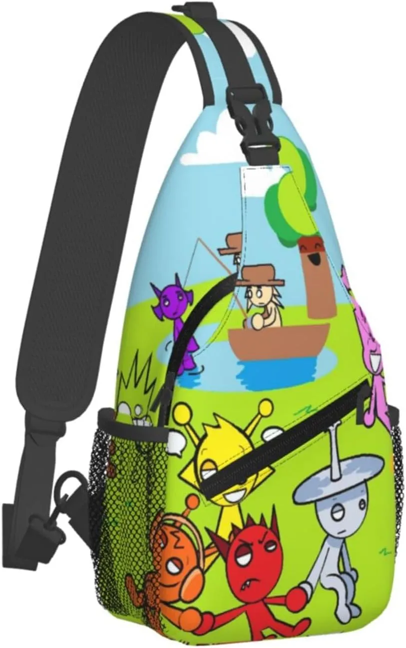 Sprunki Sling Backpack Chest Bag Crossbody Shoulder Bag,Travel Hiking Daypack For Men Women Camping Gym